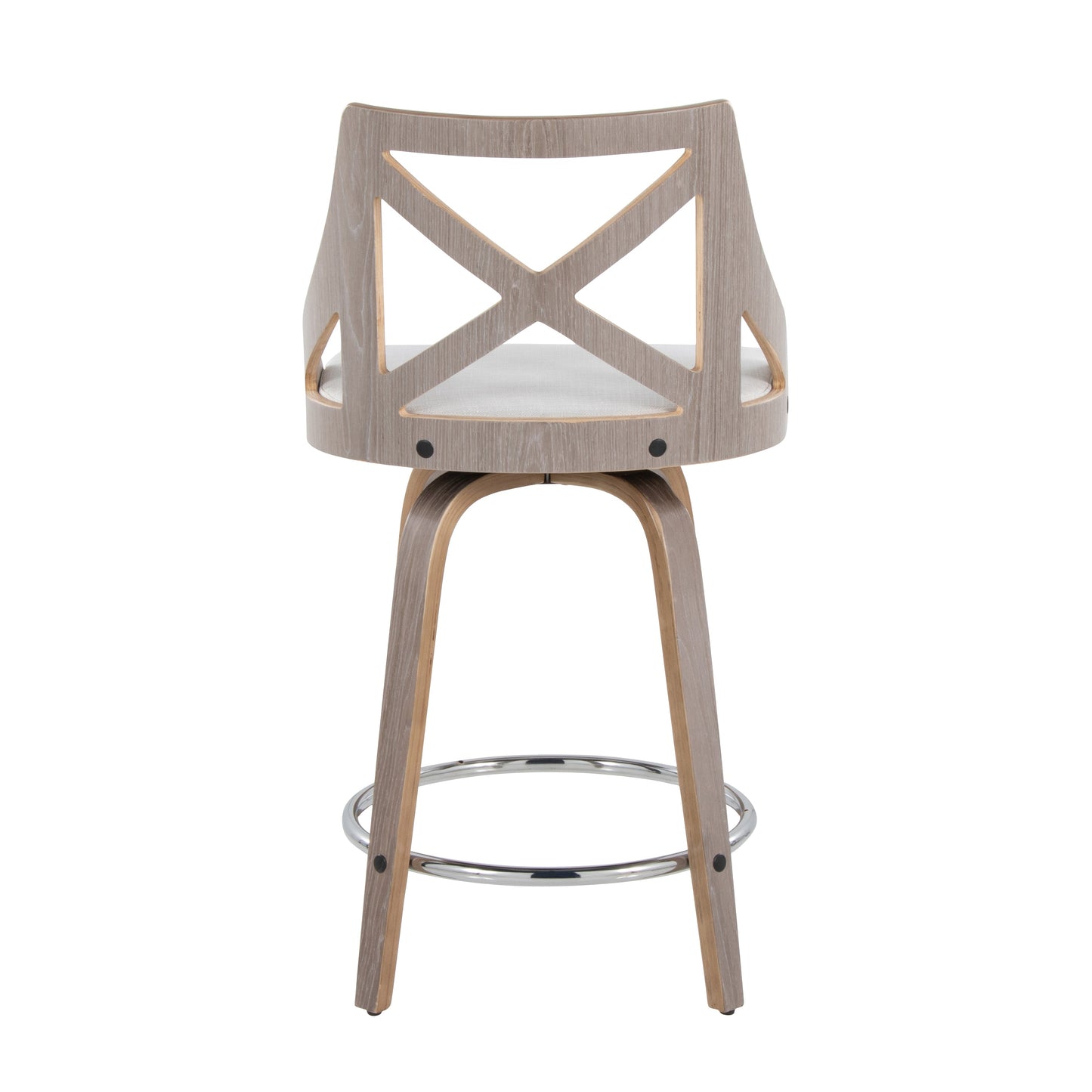 24" Fixed-Height Counter Stool with Swivel in Light