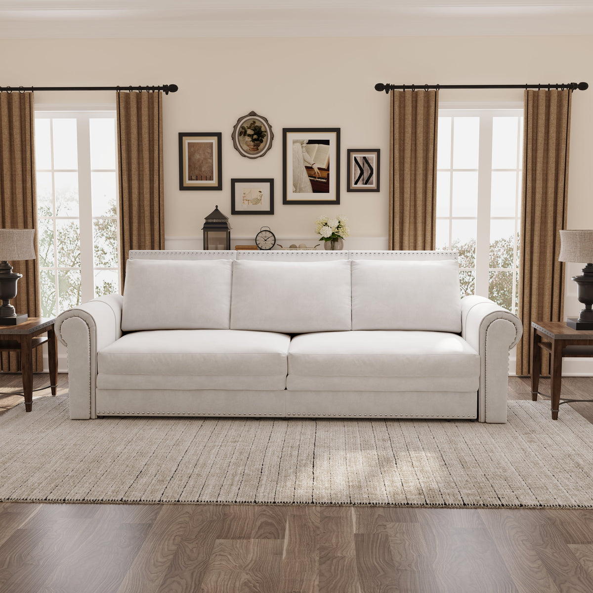 Chesterfield 3-in-1 Velvet Convertible Sleeper Sofa