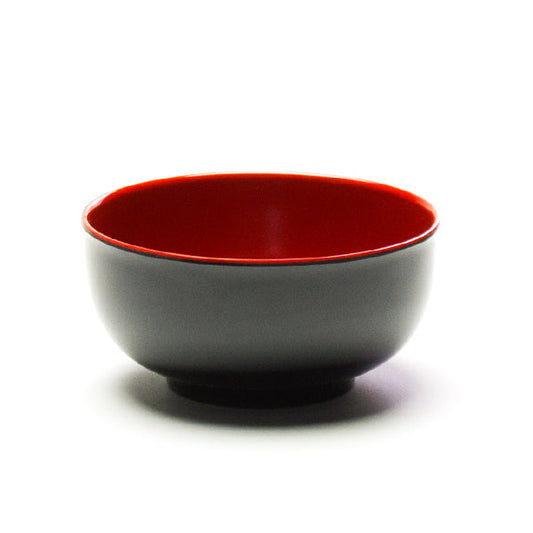 Melamine Udon Bowl, 4pc, 6.5"D (Black/Red)