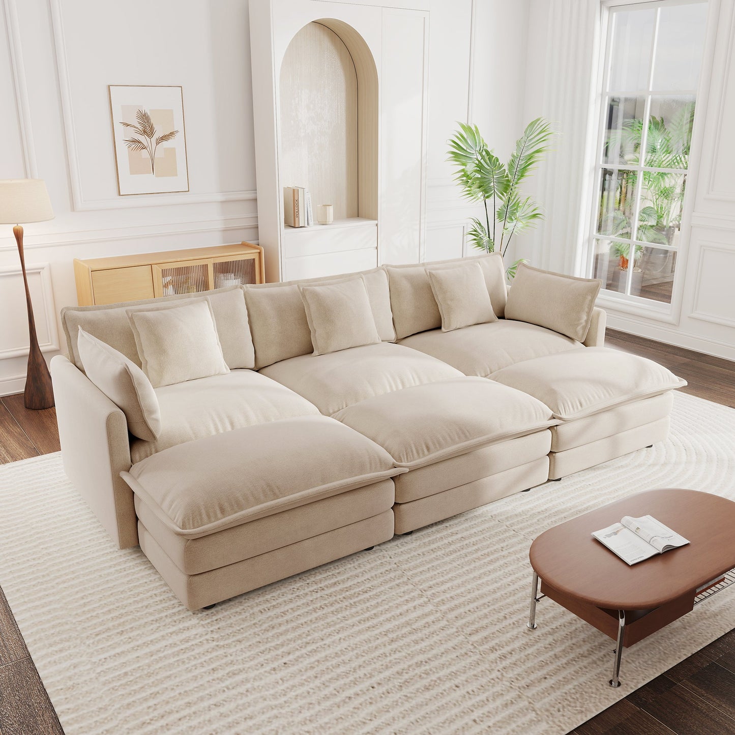 Comfortable Deep Seat Reversible Modular Sectional Sofa
