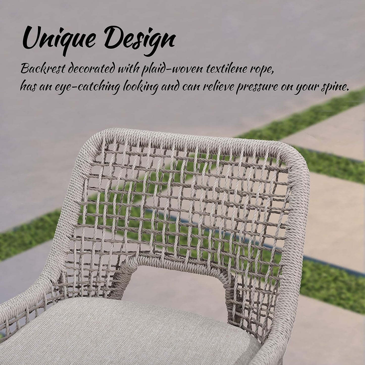 Counter Height Bar Stools With Backrest Set of 4 Rattan