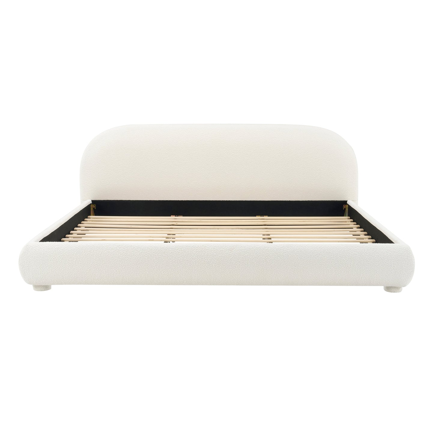 Cream Style Fabric Upholstered Bed