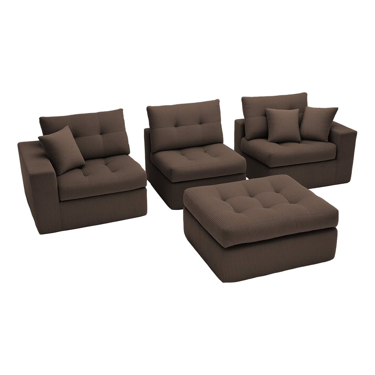 Corduroy Corner Chaise Compression Sofa Bed