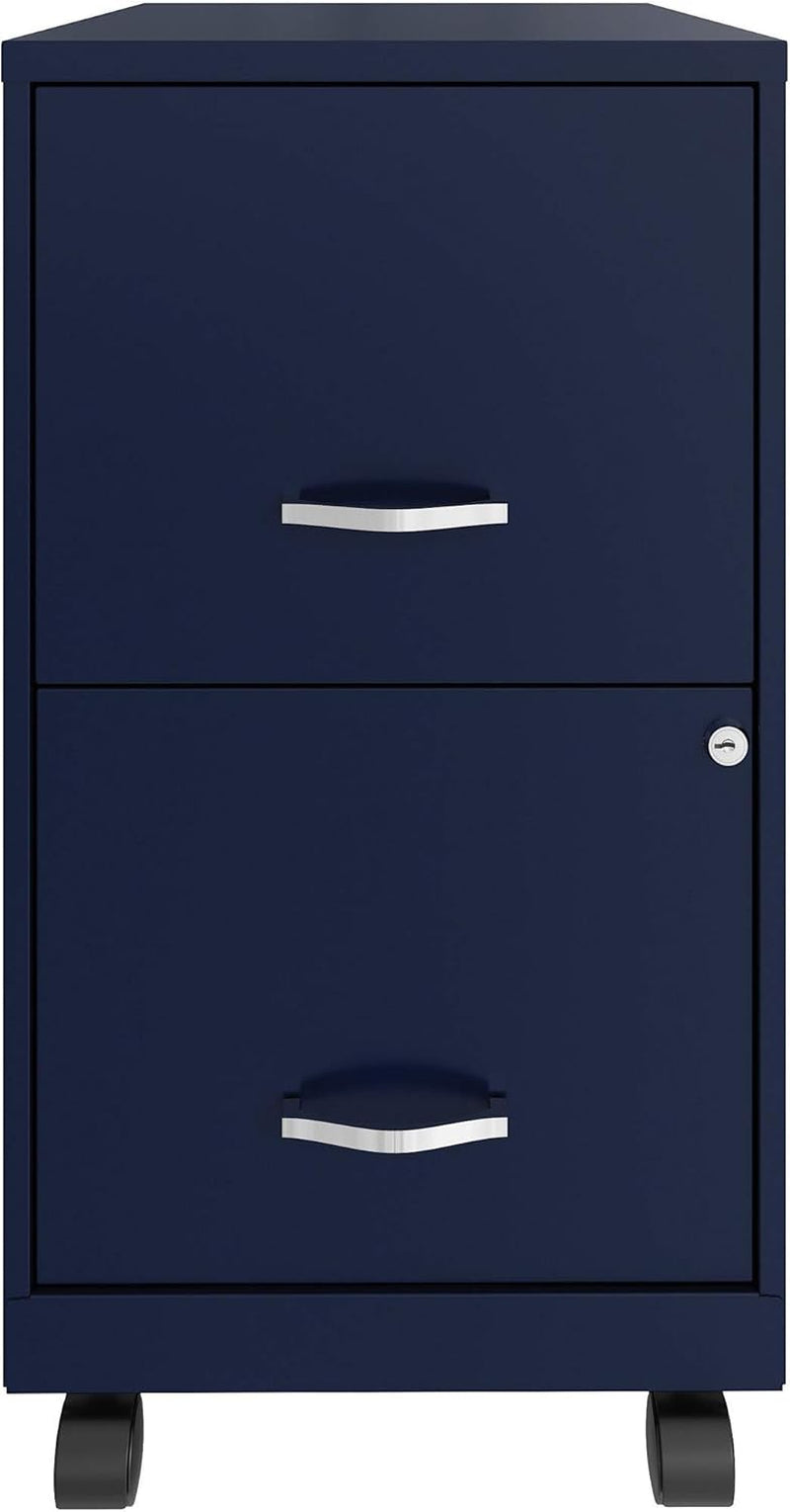 Mobile File Cabinet Navy With Two Locking File Drawers