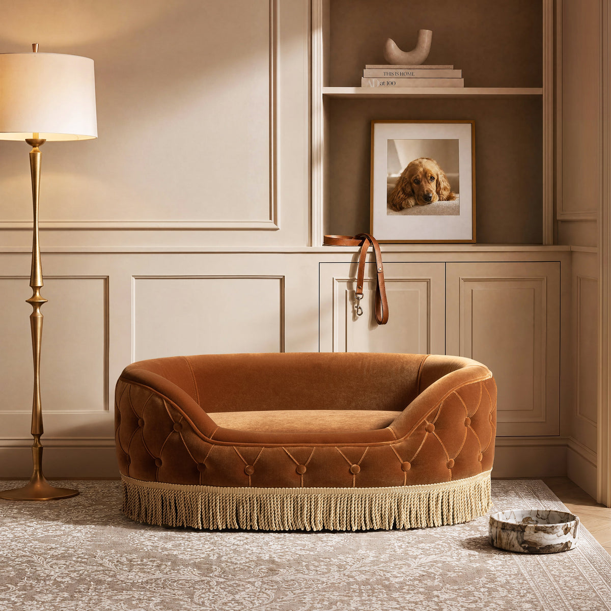 Monroe 33" Dog Sofa Bed in Burnt