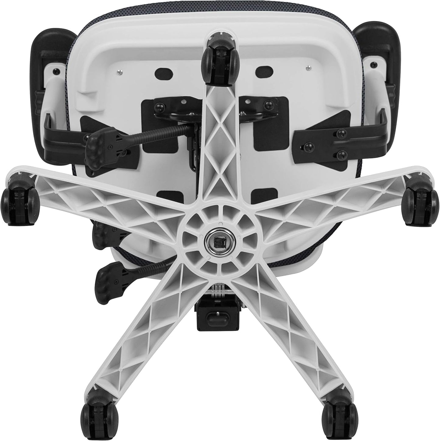 Nicholas Gray And White Mesh Mid Back Swivel Office Chair With Adjustable Lumbar