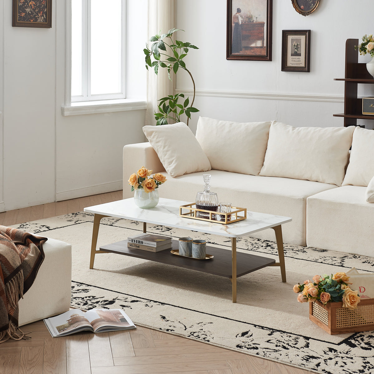 Coffee Table Rectangular Center Table for Living Room