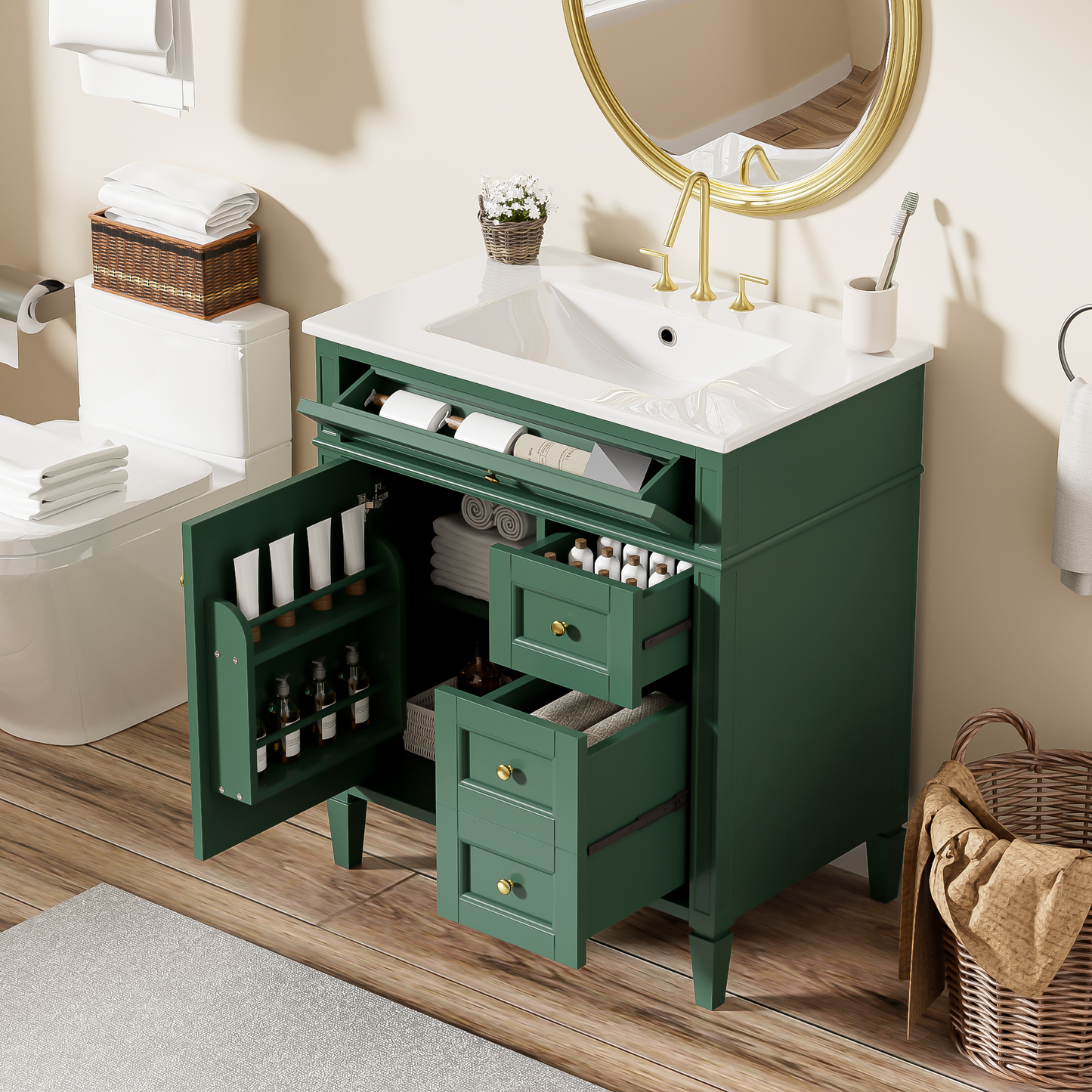 30'' Bathroom Vanity with Top Sink
