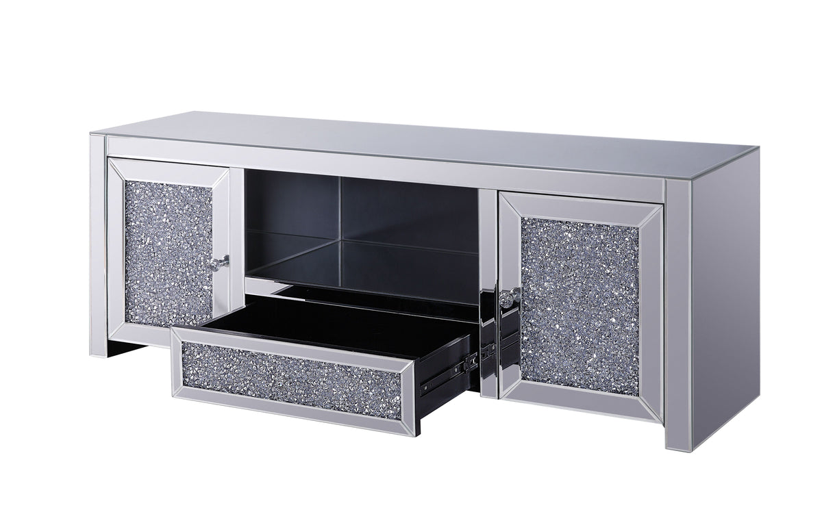 Noralie Mirrored & Faux Diamonds TV Stand