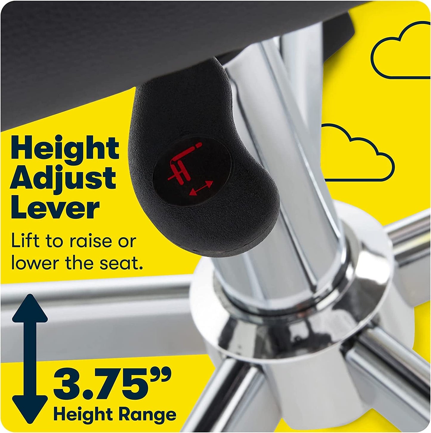 Armless Desk Chair With Mesh Back And Wheels Black