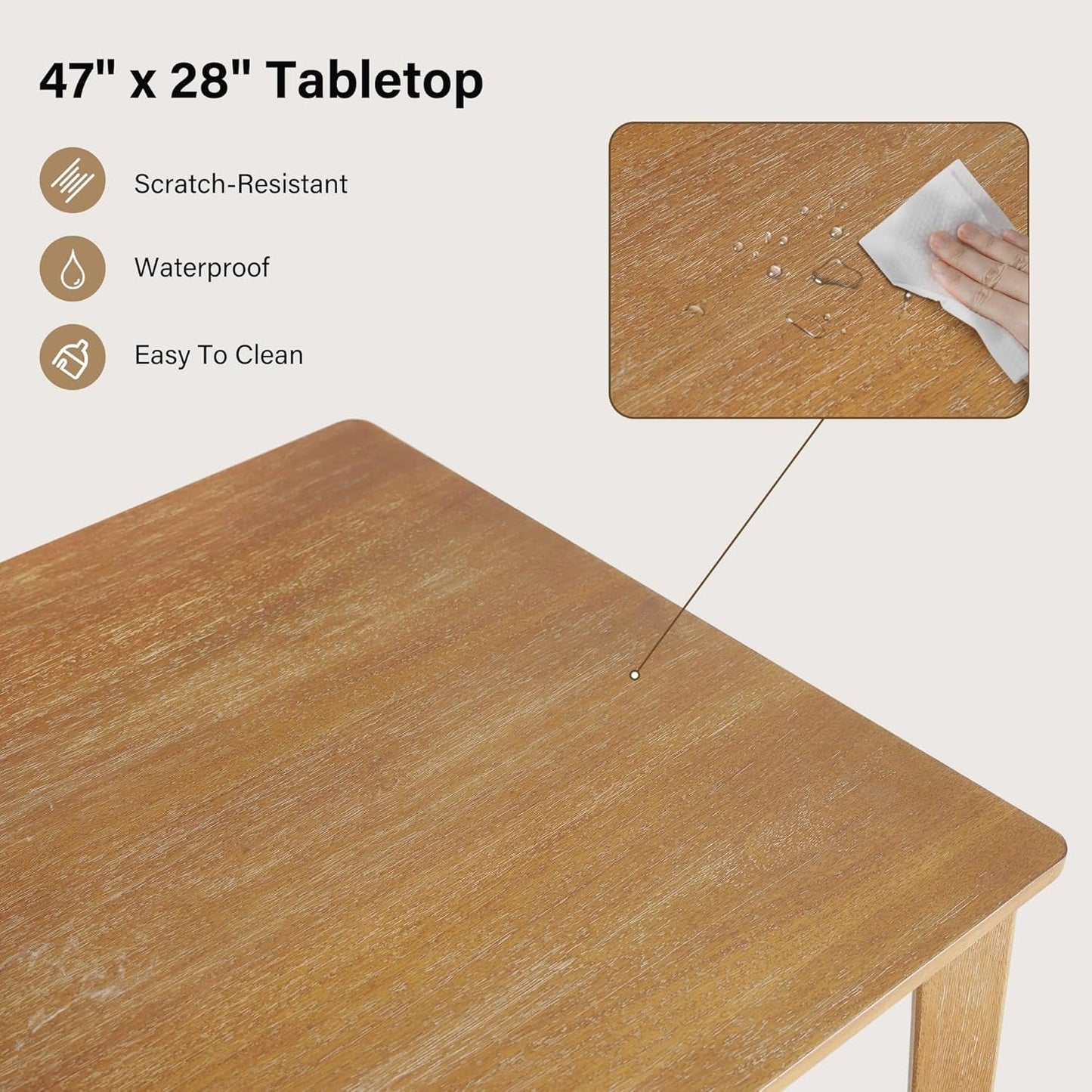 Premium Solid Wood Farmhouse Dining Table Set For Four