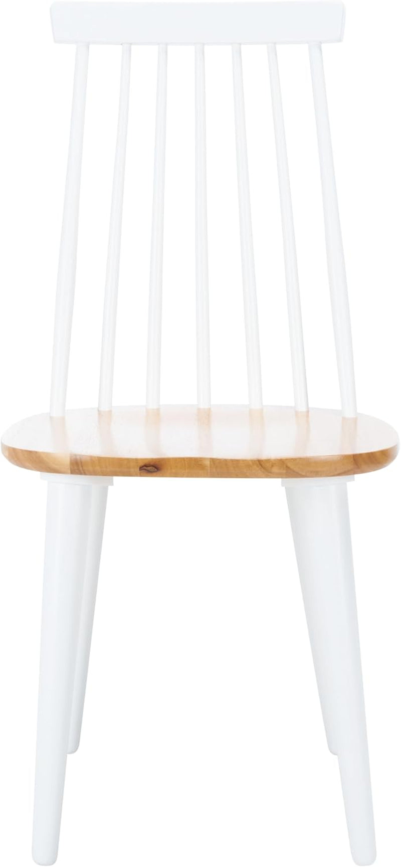 Farmhouse Spindle Back Side Chair White Natural Dining Room in a stylish design with a white frame and natural wood seat.