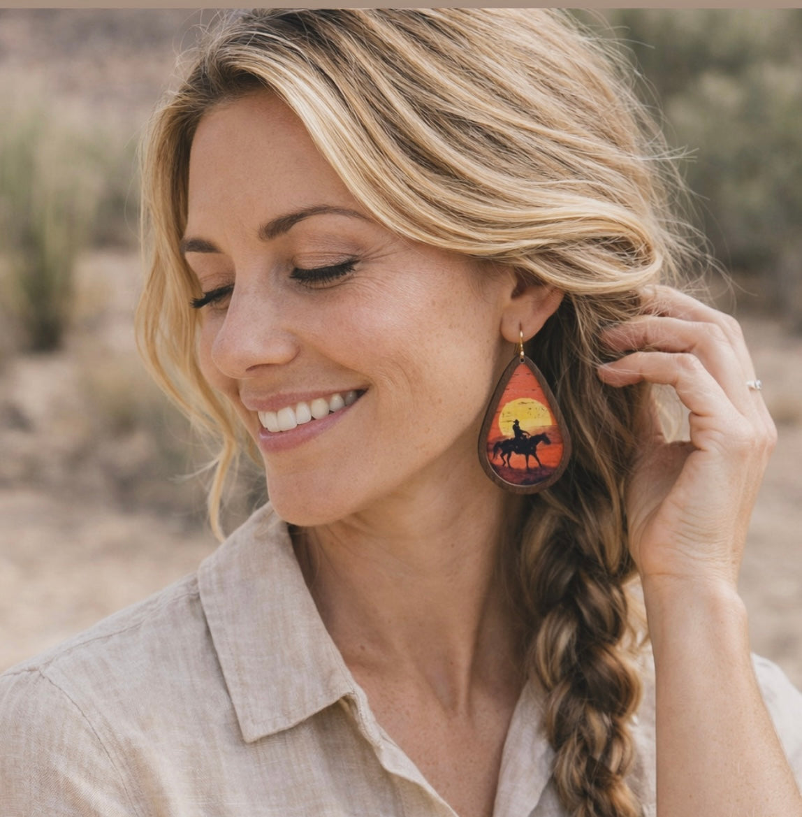 Beautiful Cowboy Sunset Earrings