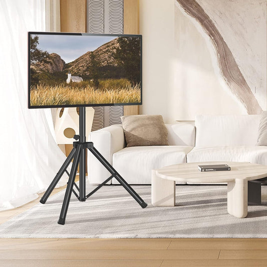 Tripod TV Stand For 23-75 Inch TVs Tilt 15 Degrees