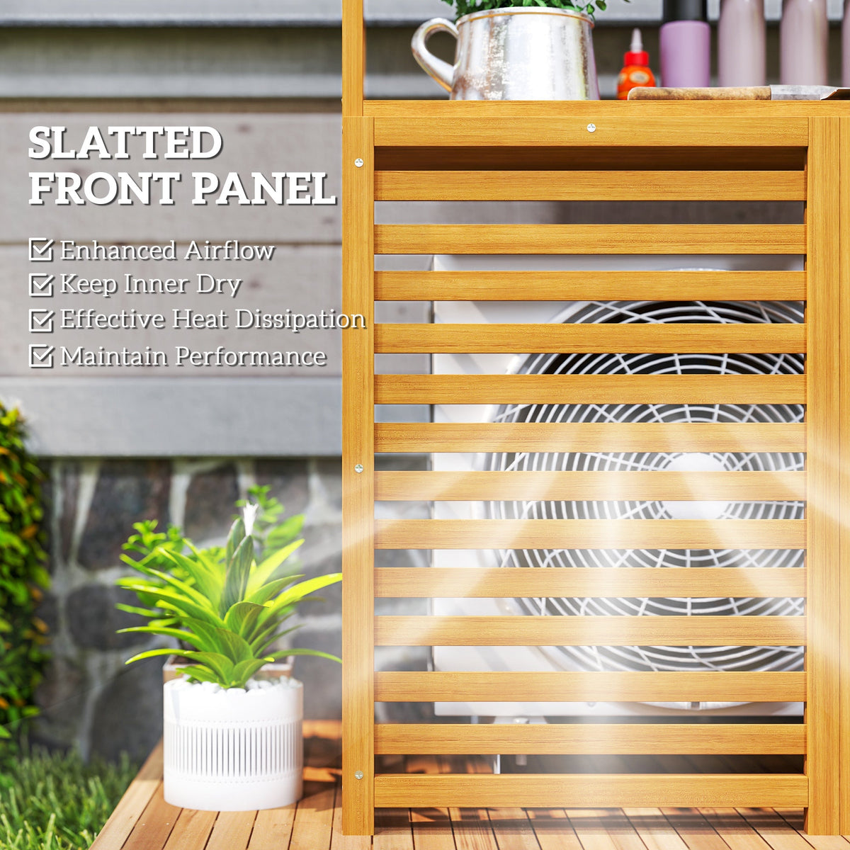 Outsunny Wood Air Conditioner Fence