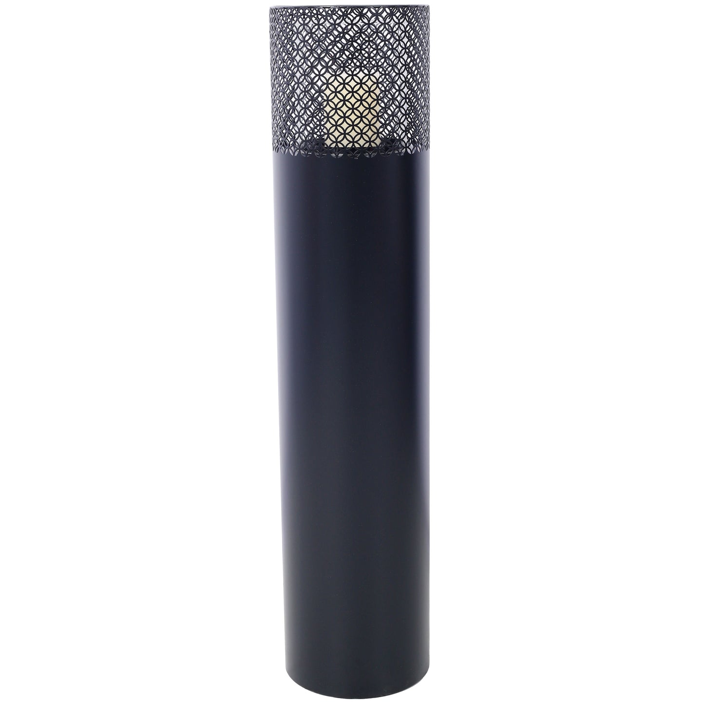 Lantern Column, Set of 2, Decorative Column for Garden in  Industrial Design, Lantern for Outdoor and Indoor, Lantern Including Candles, Oriental, 37 1/2+ 29 1/2 in