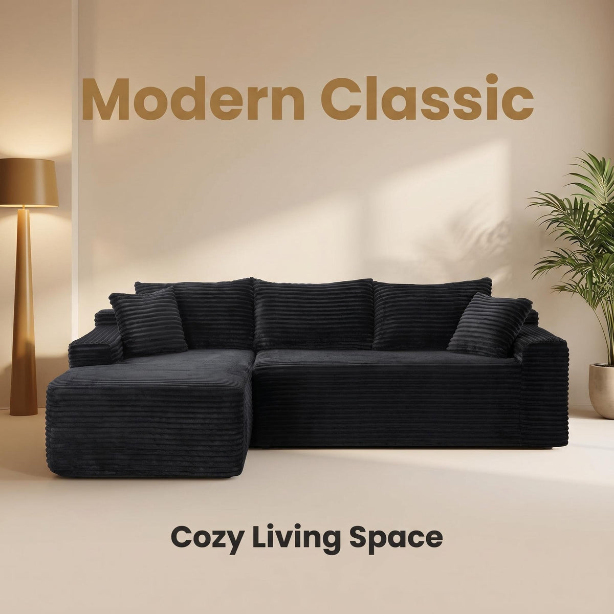 94.5" Cloud Modular Sectional Sofa with L-Shape Chaise