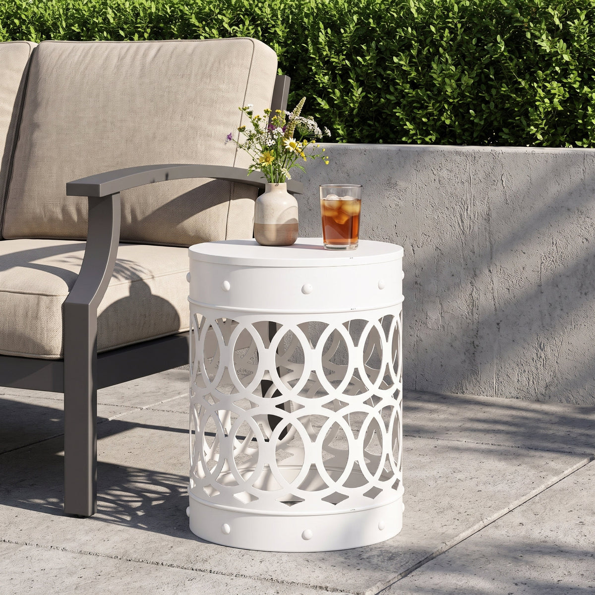 Modern Iron Outdoor End Table
