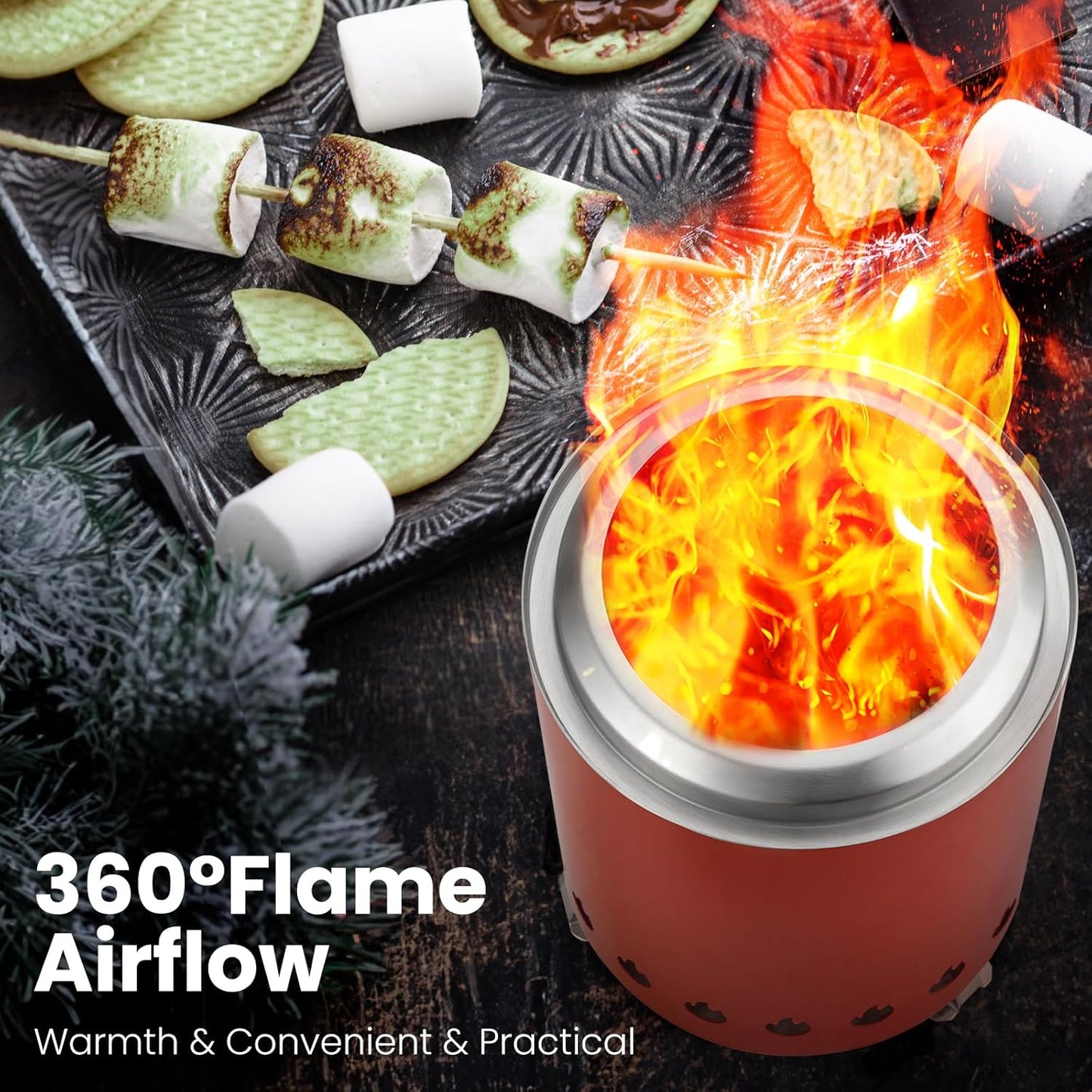 6.7" Portable Smokeless Tabletop Fire Pit, Low Smoke Burning Tabletop Fire Pit Fuel