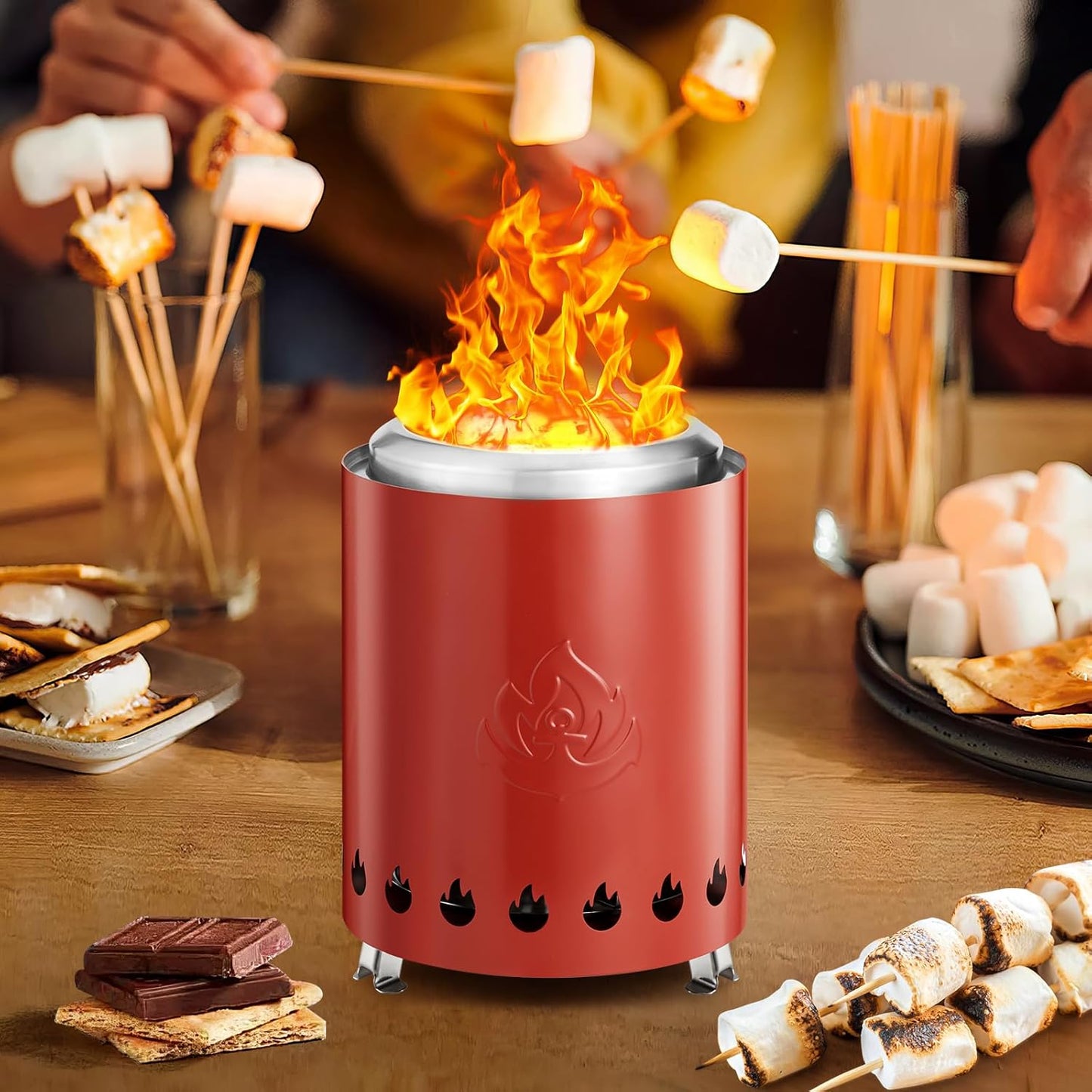 6.7" Portable Smokeless Tabletop Fire Pit, Low Smoke Burning Tabletop Fire Pit Fuel