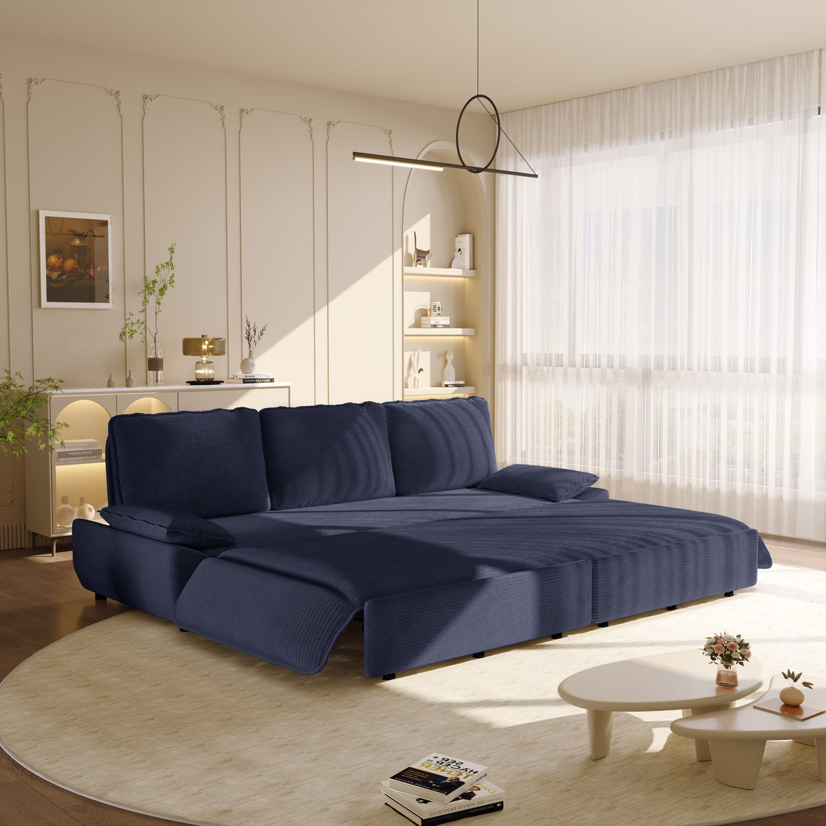 94.5" King Size 3-in-1 Convertible Sleeper Sofa Bed