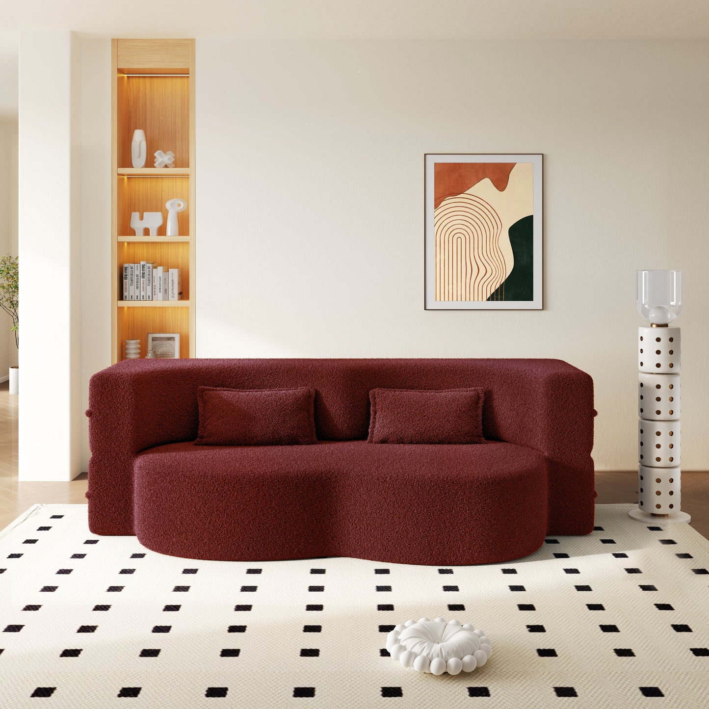 Modern Floor Sofa with 2 Pillows