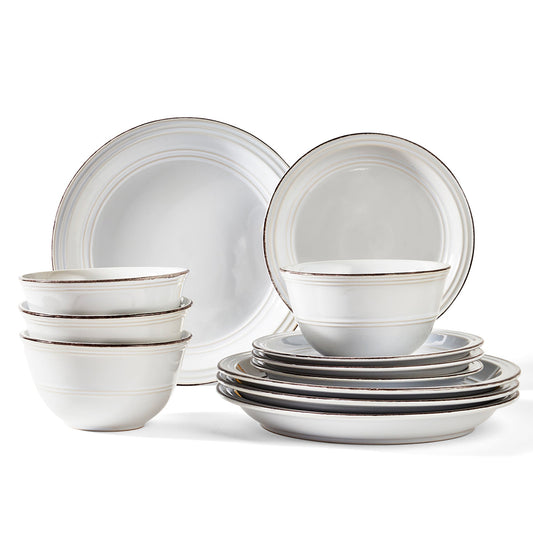 Madelyn White 12-Piece Dinner Set