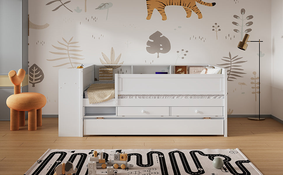 Multi-Functional Twin Daybed with Drawers and Trundle