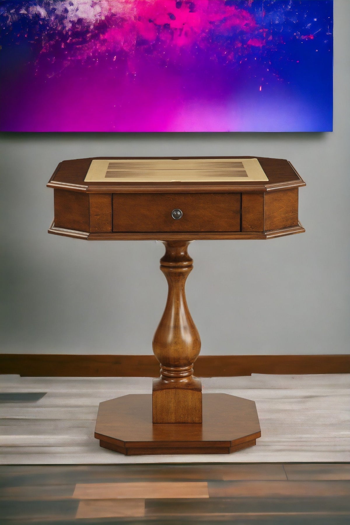 Bishop Cherry Finish Reversible Chess Checker Game Table