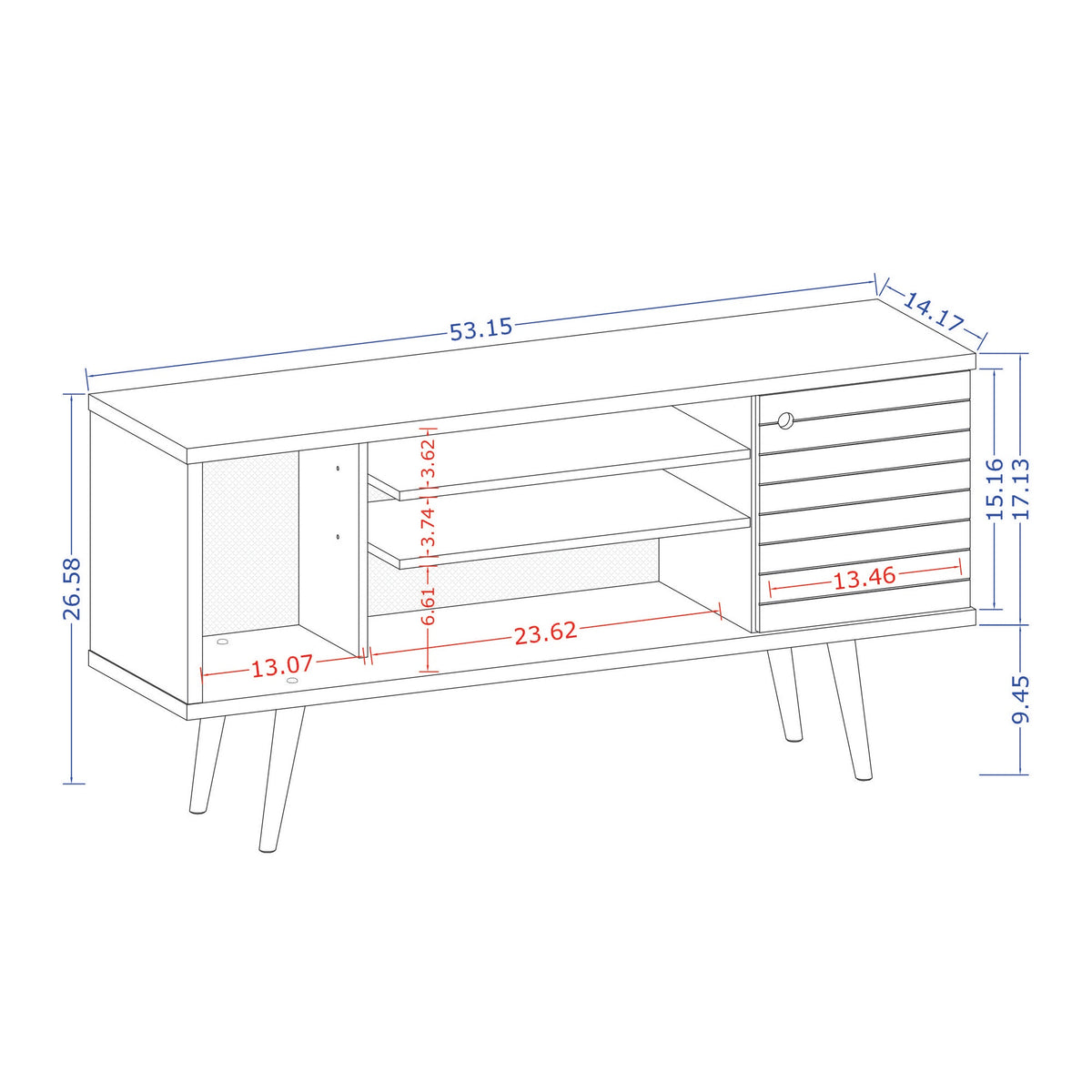 Liberty 53" TV Stand in Rustic