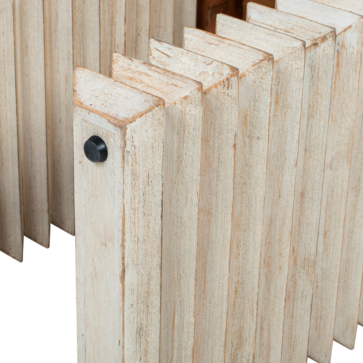 Veda 20" Reclaimed Wood Stacked Geometric Waterfall Side Table