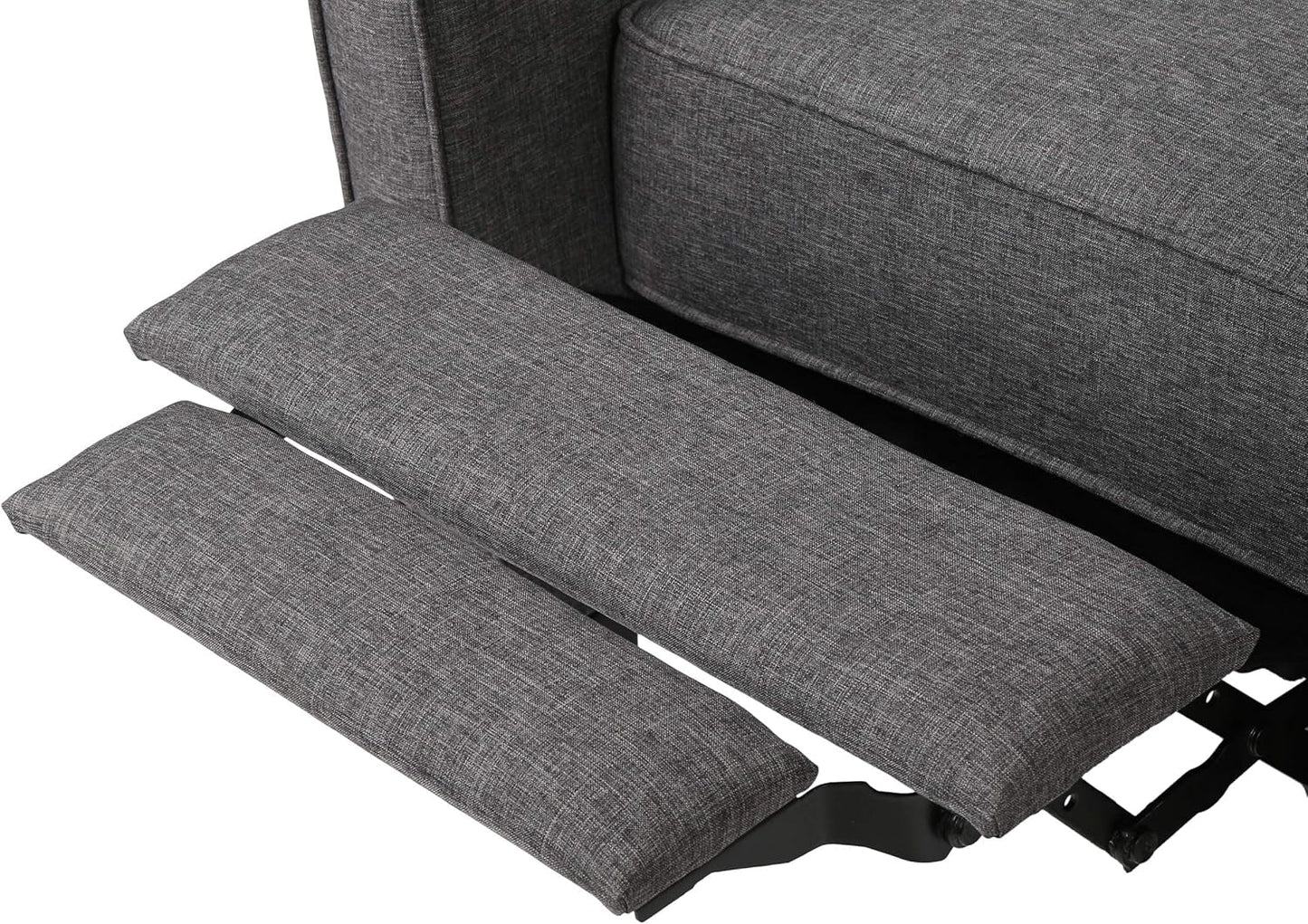 Emmie Fabric Recliner Set Of 2 In Smoke And Dark Brown