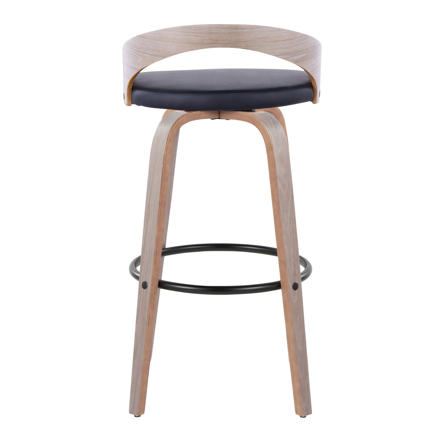 30" Contemporary Fixed-Height Barstool with Swivel in Light