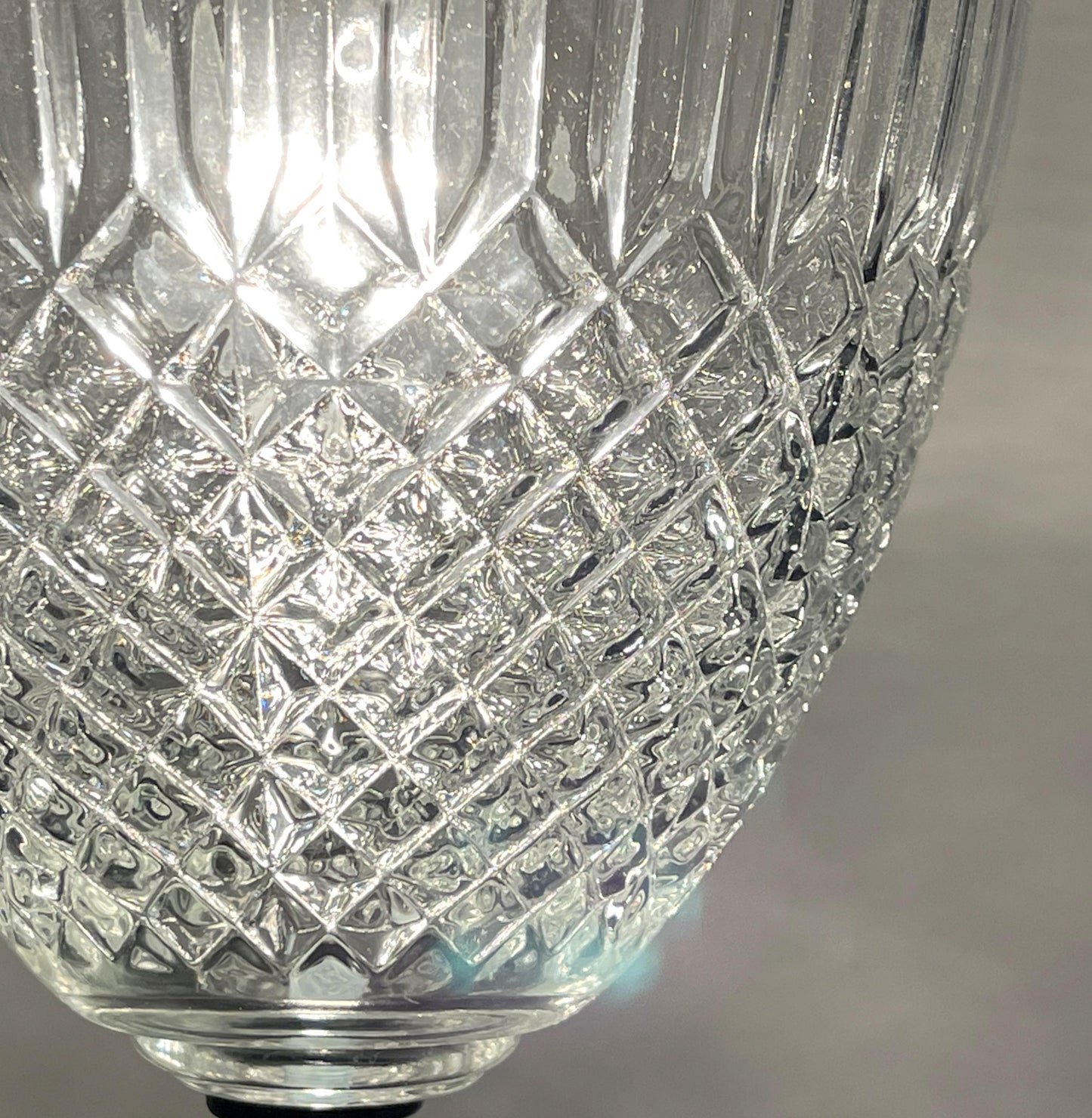 LARGE TAPERED DIAMOND 1950s Authentic Mid Century Glass Ceiling Light