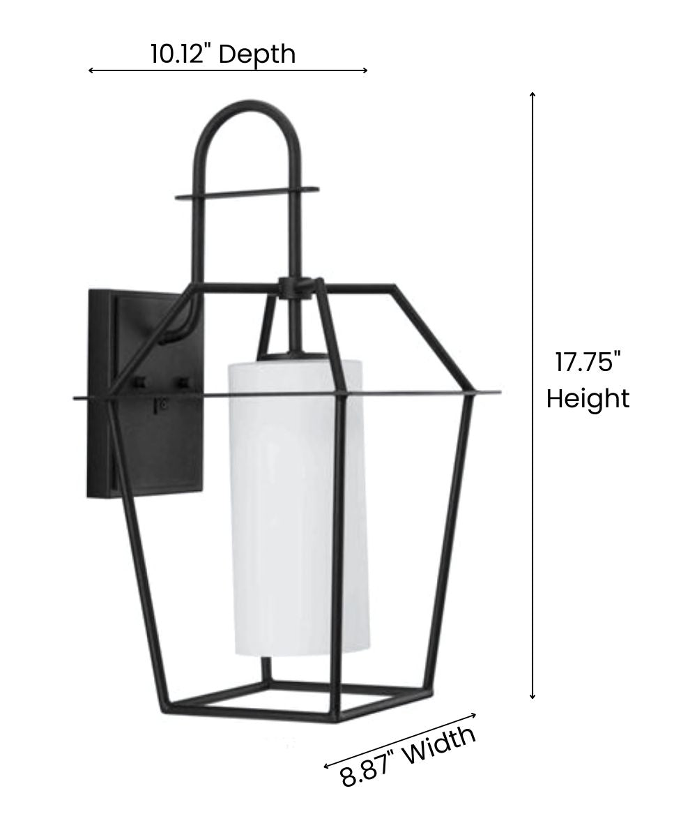 Chilton 1-Light 18"h Large Outdoor Wall Lantern Etched Opal Glass Textured Black Finish by Progress