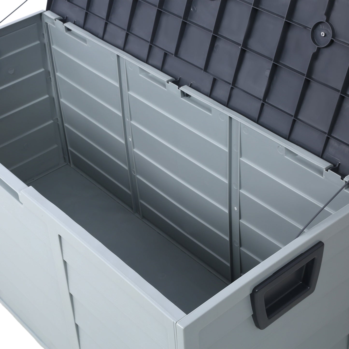 75 Gallon Resin Deck Box with Wheels for Outdoor Storage