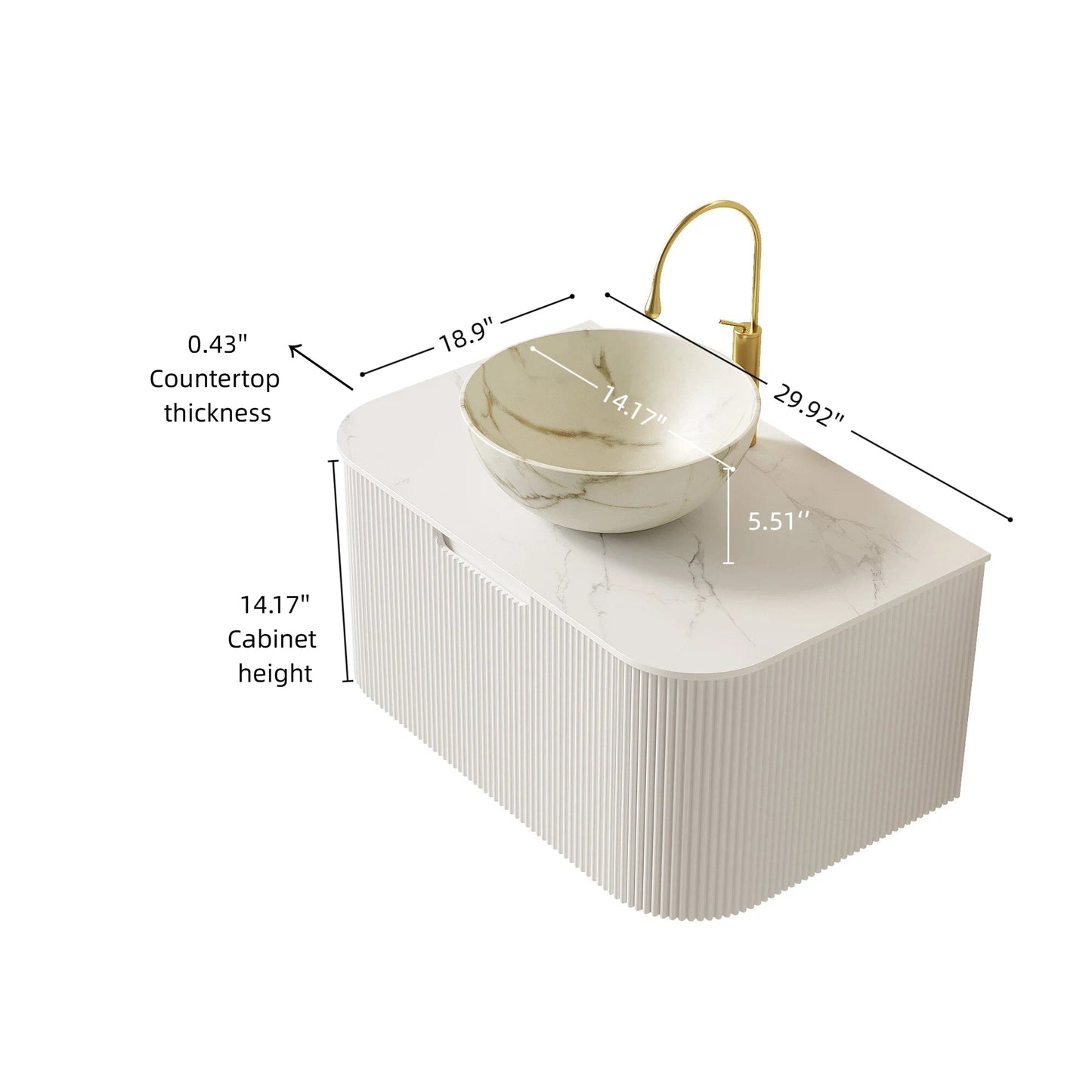 Dina 30" Bathroom Vanity & Sink