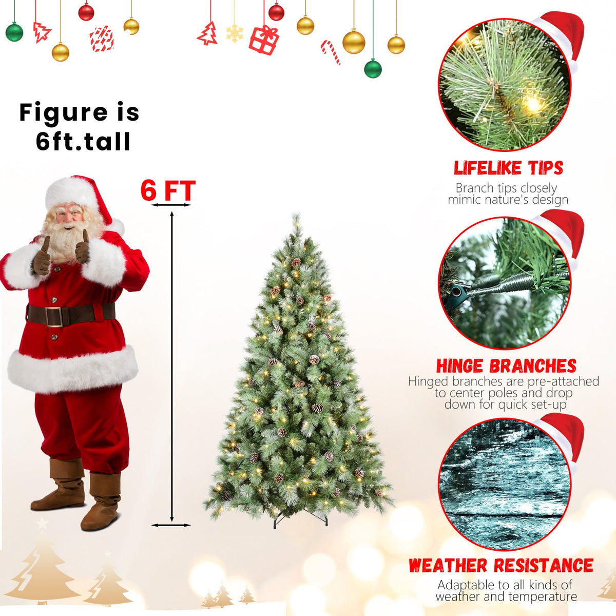 9FT Christmas Tree with 700 Warm Lights