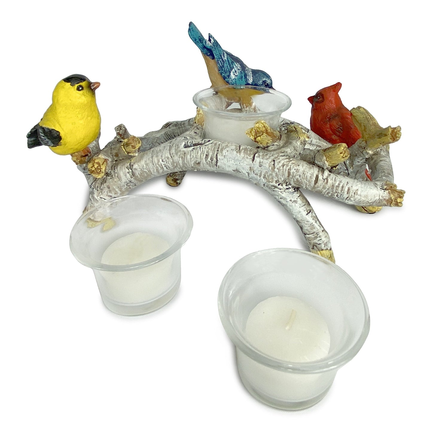 Candle Holder-Birch with Birds 3 Piece