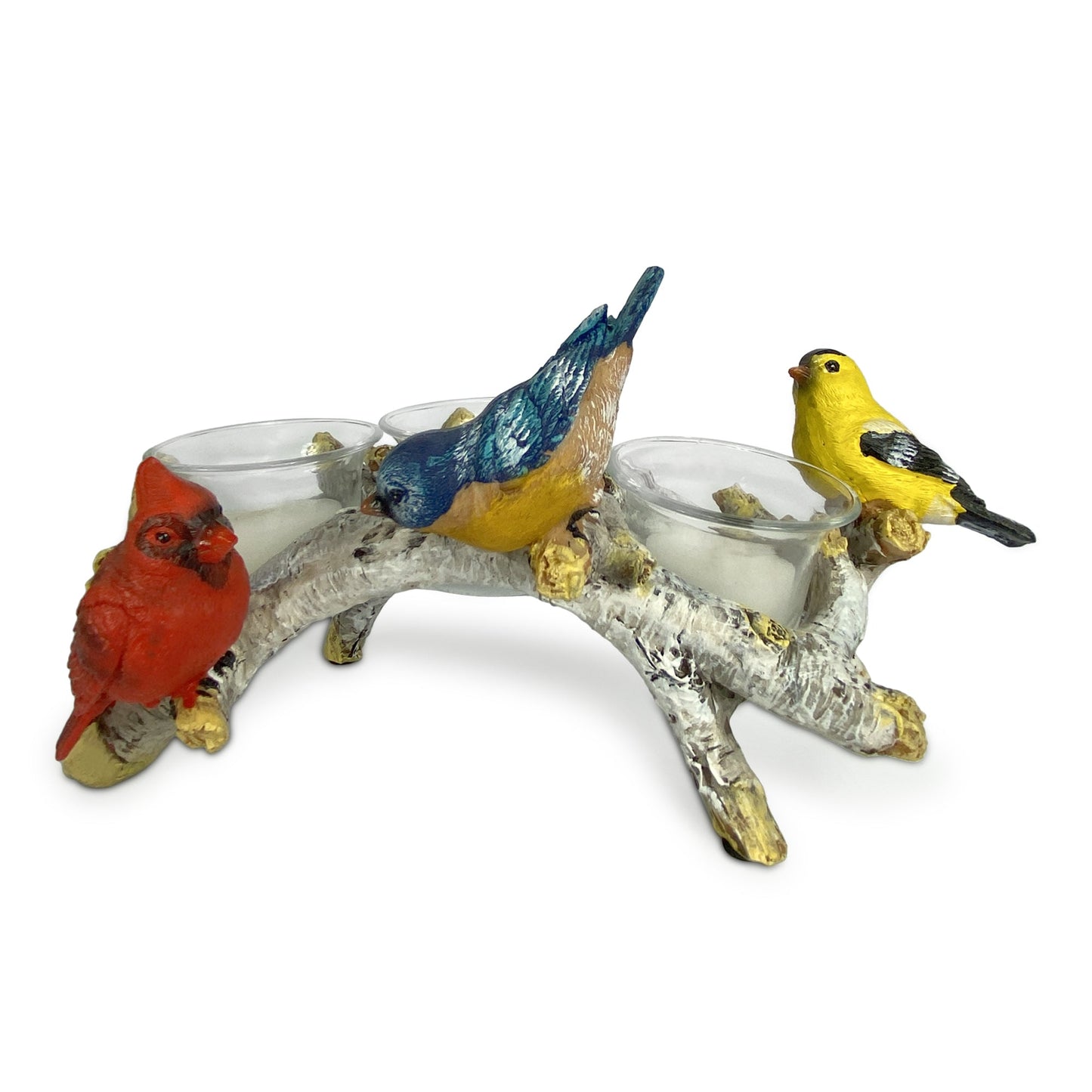 Candle Holder-Birch with Birds 3 Piece