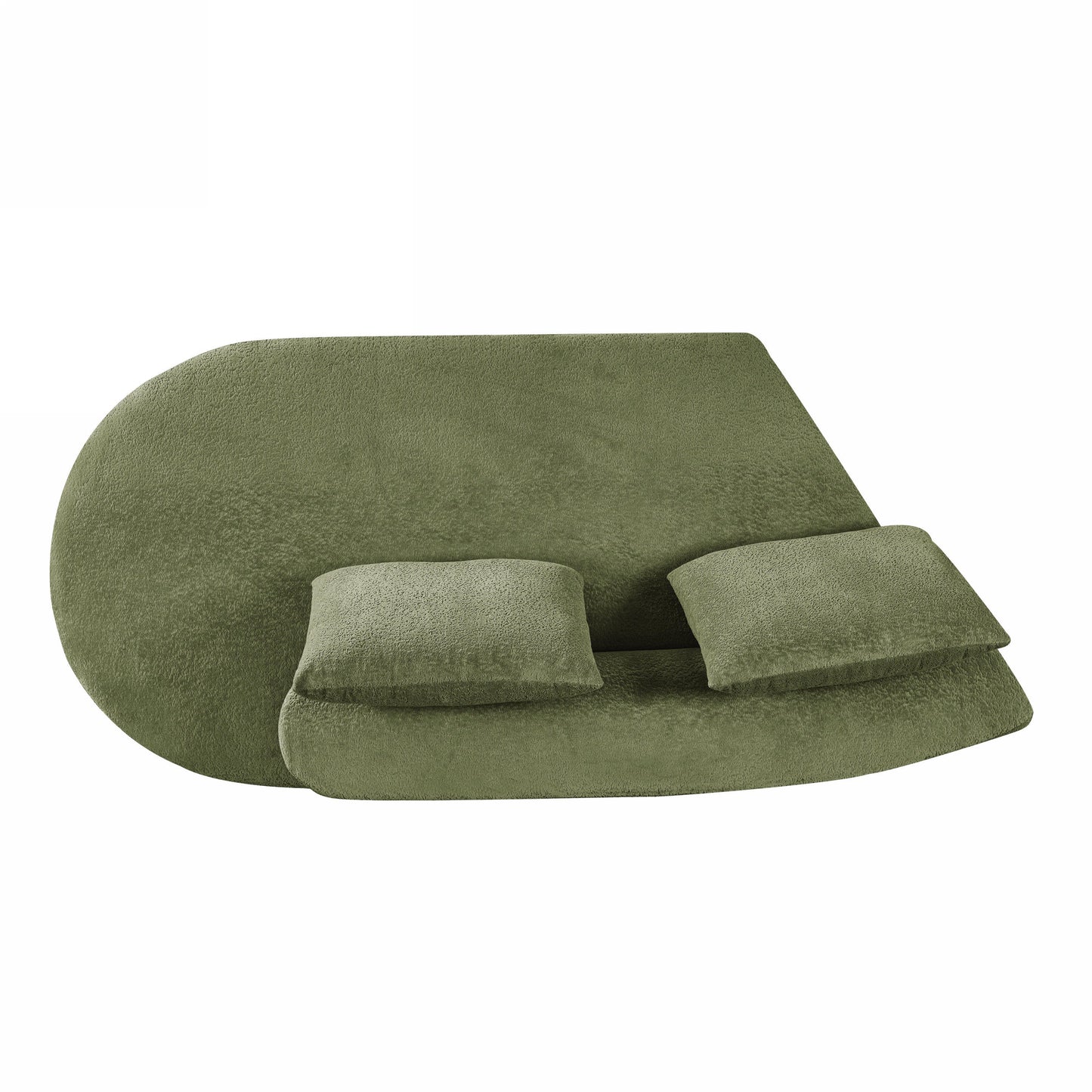 116' Modern Curved Sectional Sofa with High-Density Fully Compressed Sponge and Chaise Lounge, Pearl Upholstery, 2-Piece Set, Fully Assembled Right Hand Facing, Perfect for Living Room, Lounge