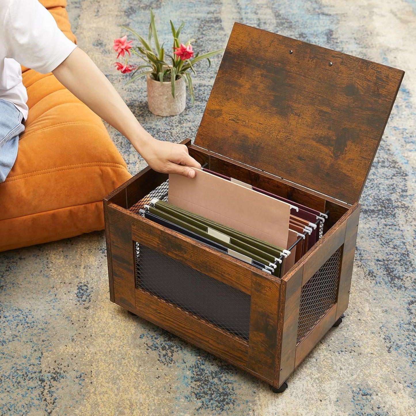 Rolling File Cabinet With Hanging Folders For Mobile Office