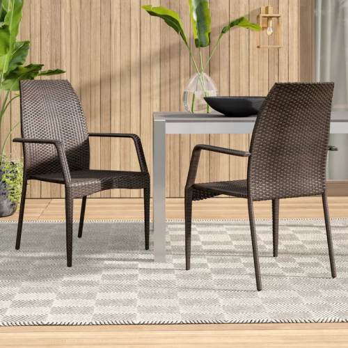 Outdoor Wicker Chairs Set, 2 Chairs