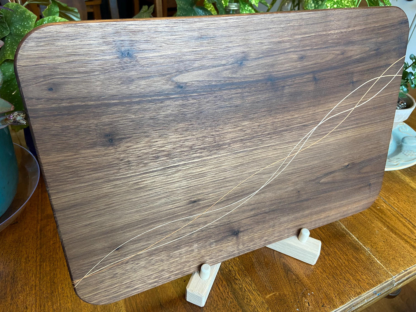 Walnut Charcuterie Board - Cherry & Maple Decorative Banding