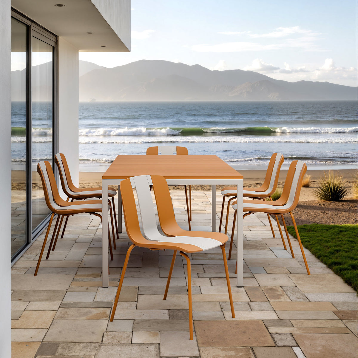 Summer - 4-Pack Modern Striped Color Block Chairs