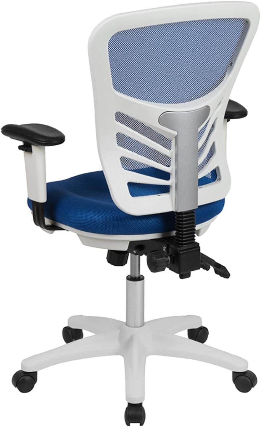 Blue Executive Office Chair With Adjustable Arms Comfort