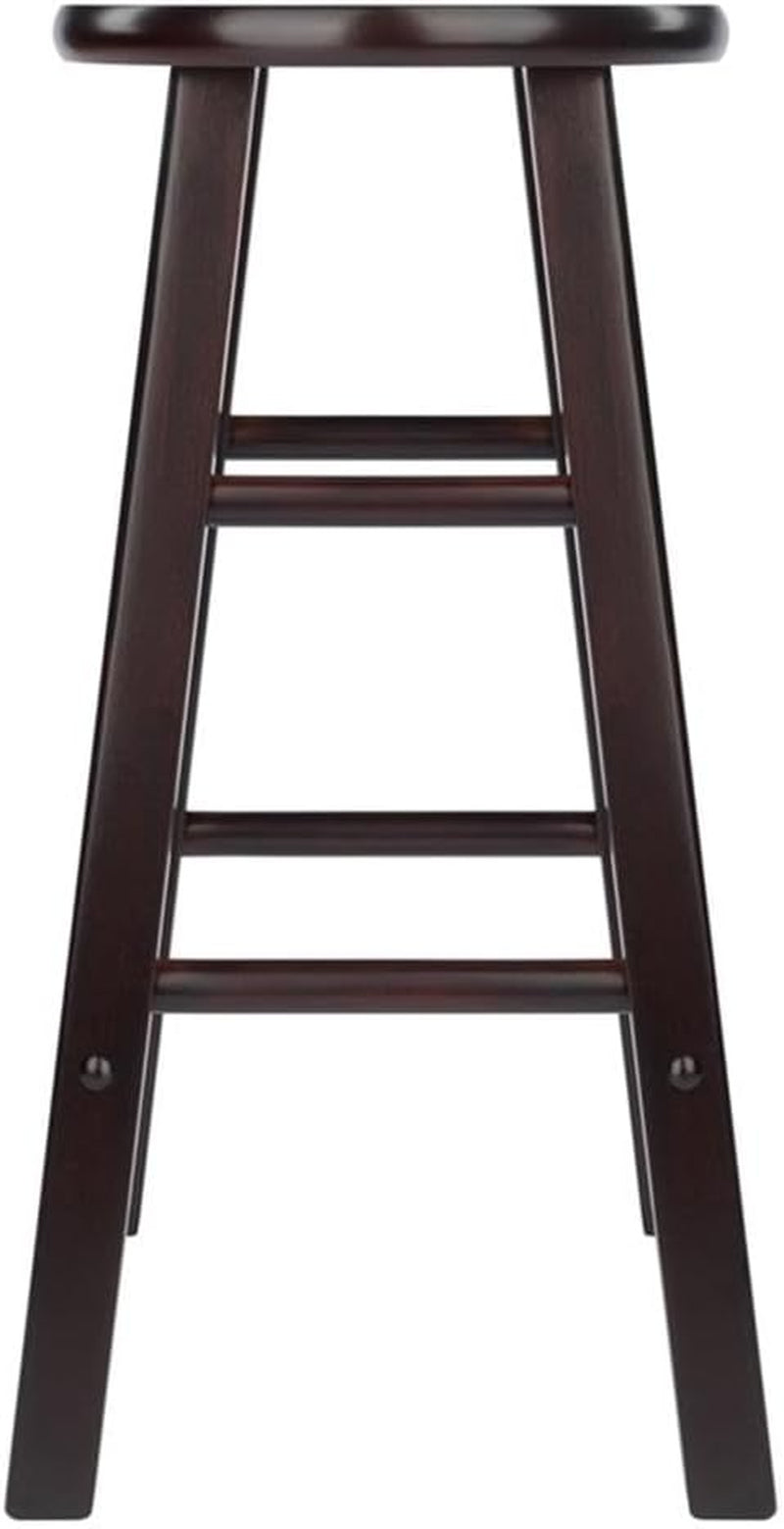 Espresso Counter Stool Set 2 Piece Solid Wood 24 Inch
