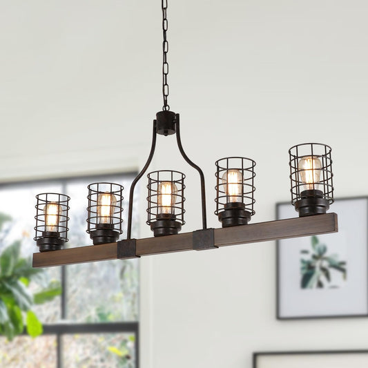 Farmhouse 5-Light Cage Rustic Chandelier