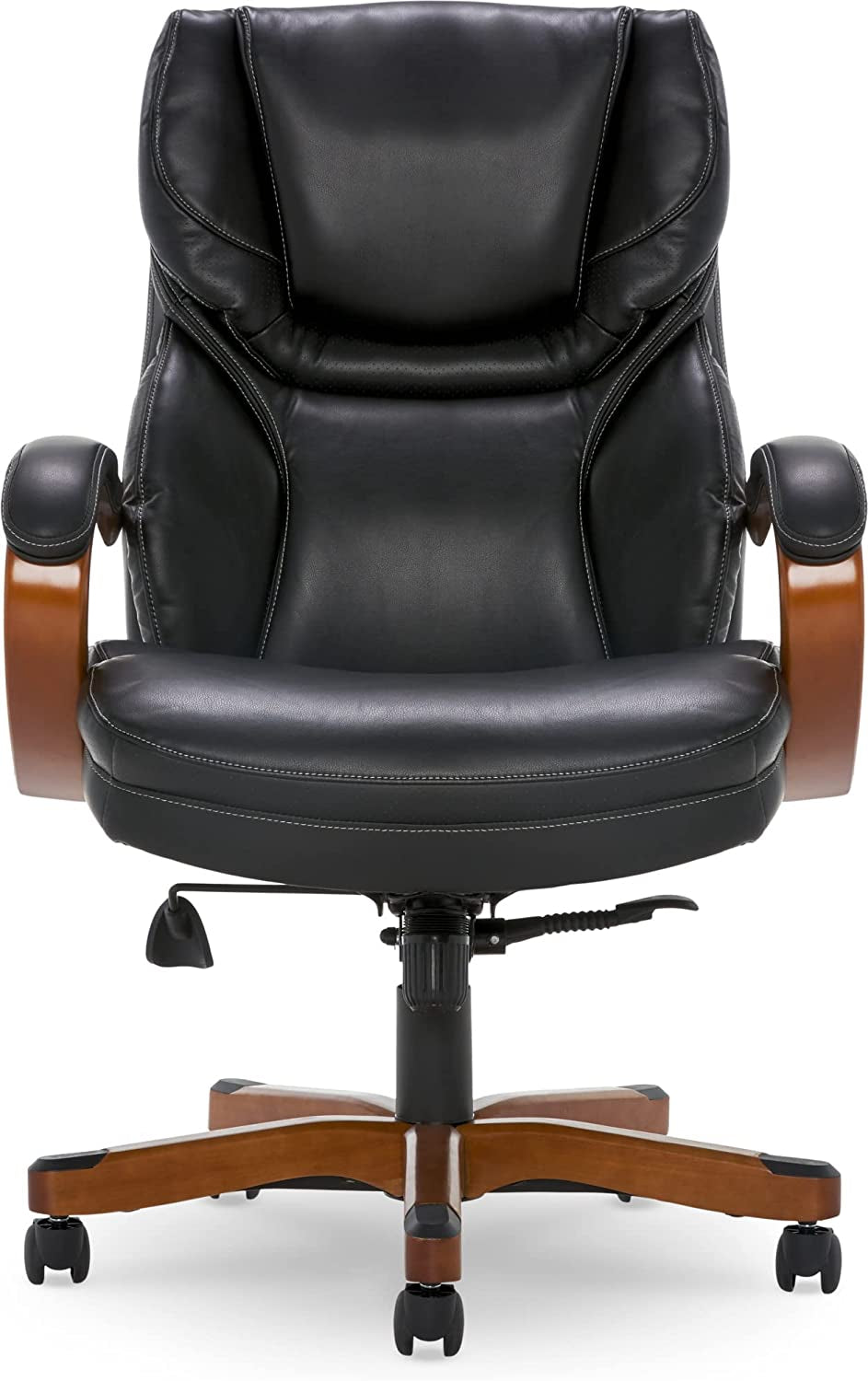 Big And Tall Executive Office Chair With Wood Accents