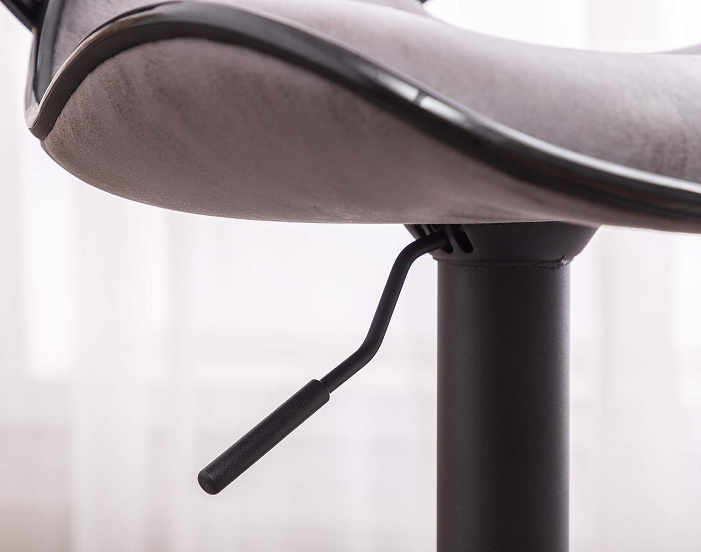 Weathered Gray Upholstery Adjustable Swivel Barstools Set